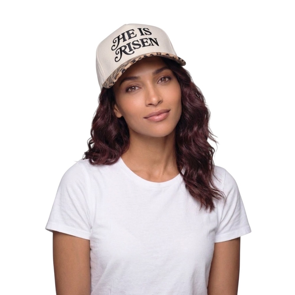 One‎ Size - Zenana He Is Risen Hat Beige/Leopard